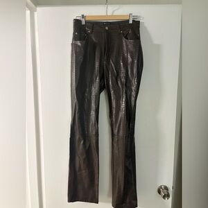 ASOS Brown Faux Leather Croc Pant